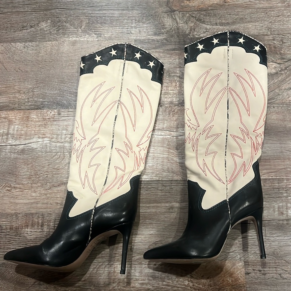 Schutz Maryana Leather Boot Heel